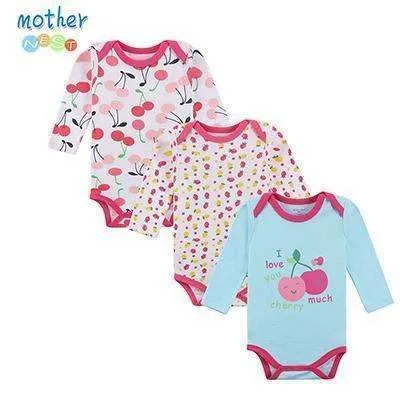 100% Cotton Baby Bodysuit 3pieces/lot Autumn Newborn Cotton Body Baby Long Sleeve Underwear Next Infant Boy Girl Pajamas Clothes