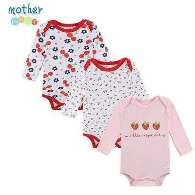 100% Cotton Baby Bodysuit 3pieces/lot Autumn Newborn Cotton Body Baby Long Sleeve Underwear Next Infant Boy Girl Pajamas Clothes