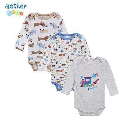100% Cotton Baby Bodysuit 3pieces/lot Autumn Newborn Cotton Body Baby Long Sleeve Underwear Next Infant Boy Girl Pajamas Clothes