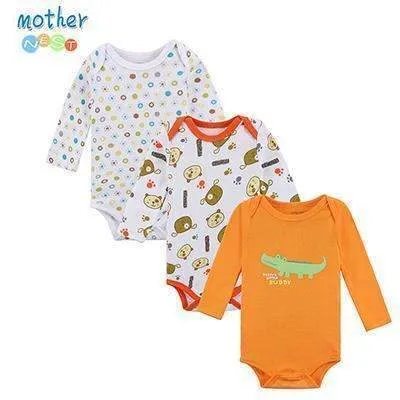 100% Cotton Baby Bodysuit 3pieces/lot Autumn Newborn Cotton Body Baby Long Sleeve Underwear Next Infant Boy Girl Pajamas Clothes