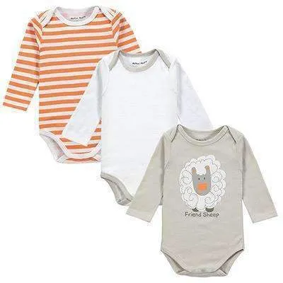 100% Cotton Baby Bodysuit 3pieces/lot Autumn Newborn Cotton Body Baby Long Sleeve Underwear Next Infant Boy Girl Pajamas Clothes