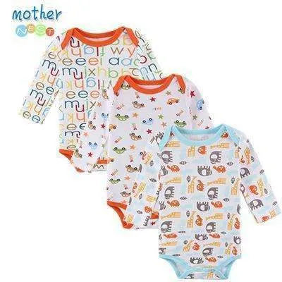 100% Cotton Baby Bodysuit 3pieces/lot Autumn Newborn Cotton Body Baby Long Sleeve Underwear Next Infant Boy Girl Pajamas Clothes