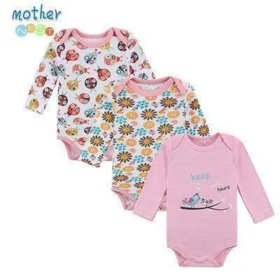 100% Cotton Baby Bodysuit 3pieces/lot Autumn Newborn Cotton Body Baby Long Sleeve Underwear Next Infant Boy Girl Pajamas Clothes
