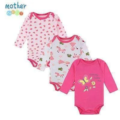 100% Cotton Baby Bodysuit 3pieces/lot Autumn Newborn Cotton Body Baby Long Sleeve Underwear Next Infant Boy Girl Pajamas Clothes