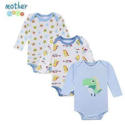 100% Cotton Baby Bodysuit 3pieces/lot Autumn Newborn Cotton Body Baby Long Sleeve Underwear Next Infant Boy Girl Pajamas Clothes