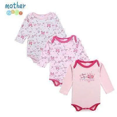 100% Cotton Baby Bodysuit 3pieces/lot Autumn Newborn Cotton Body Baby Long Sleeve Underwear Next Infant Boy Girl Pajamas Clothes