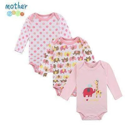 100% Cotton Baby Bodysuit 3pieces/lot Autumn Newborn Cotton Body Baby Long Sleeve Underwear Next Infant Boy Girl Pajamas Clothes