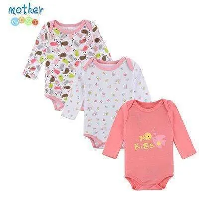 100% Cotton Baby Bodysuit 3pieces/lot Autumn Newborn Cotton Body Baby Long Sleeve Underwear Next Infant Boy Girl Pajamas Clothes