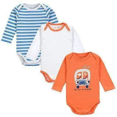 100% Cotton Baby Bodysuit 3pieces/lot Autumn Newborn Cotton Body Baby Long Sleeve Underwear Next Infant Boy Girl Pajamas Clothes