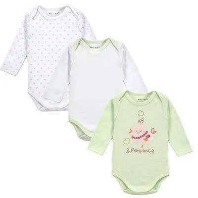 100% Cotton Baby Bodysuit 3pieces/lot Autumn Newborn Cotton Body Baby Long Sleeve Underwear Next Infant Boy Girl Pajamas Clothes