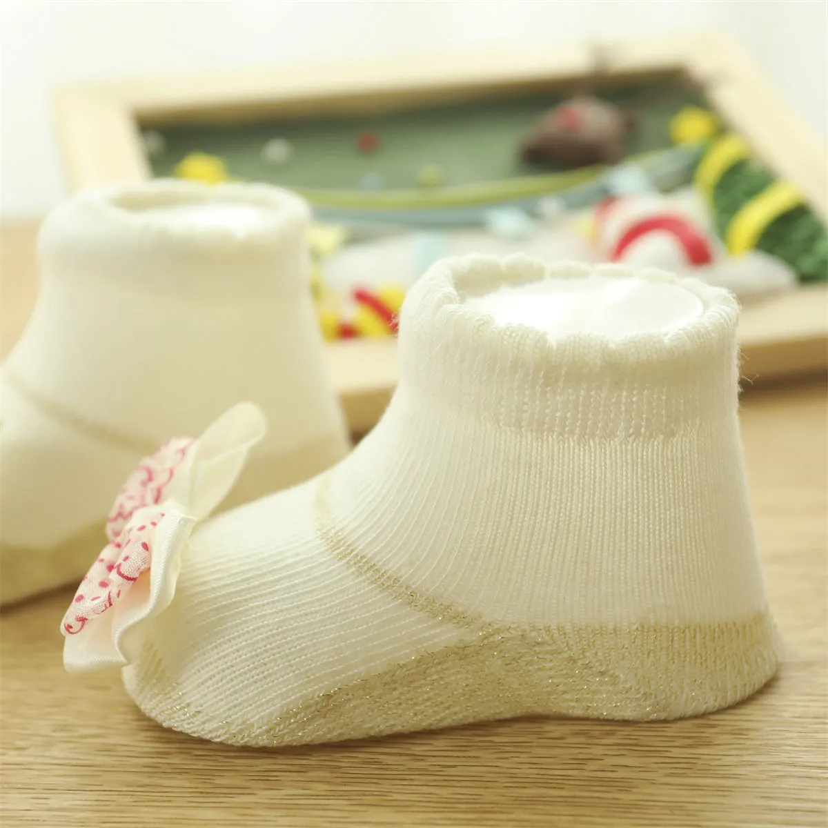 2-pack Baby Bowknot Decor Socks