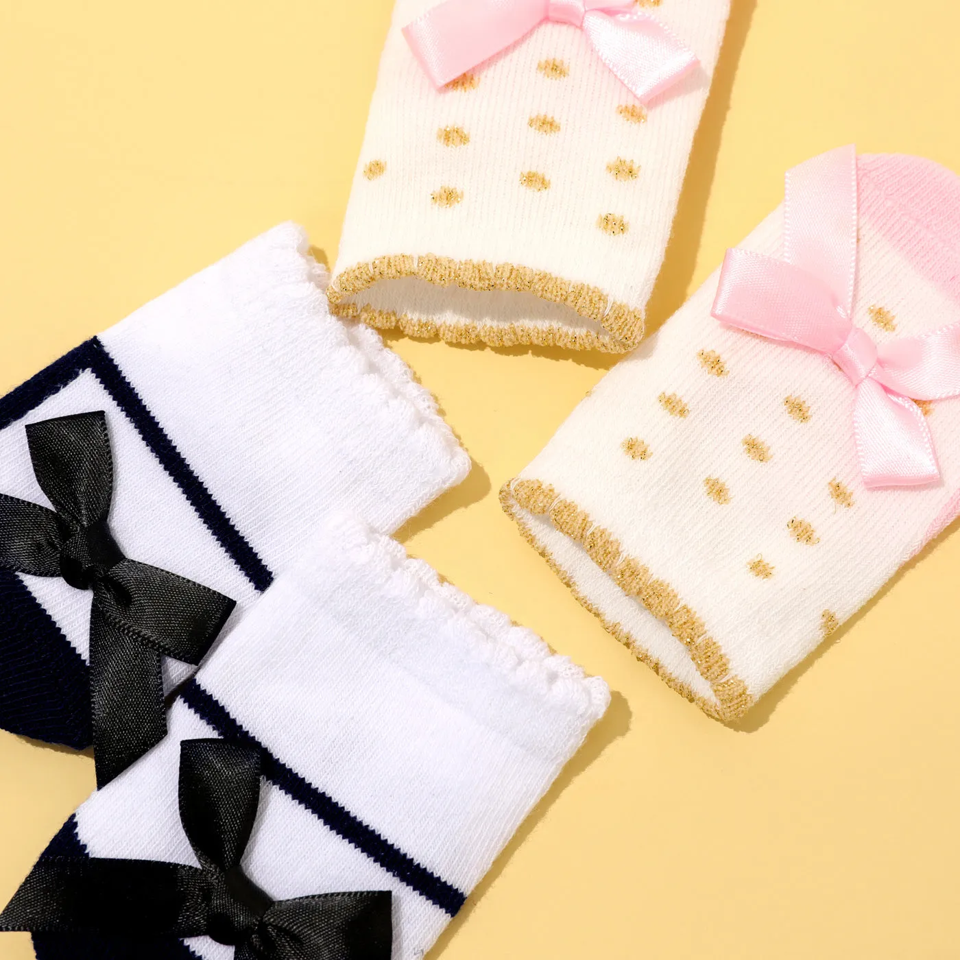 2-pack Baby Bowknot Decor Socks