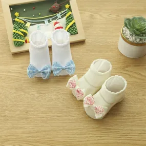 2-pack Baby Bowknot Decor Socks