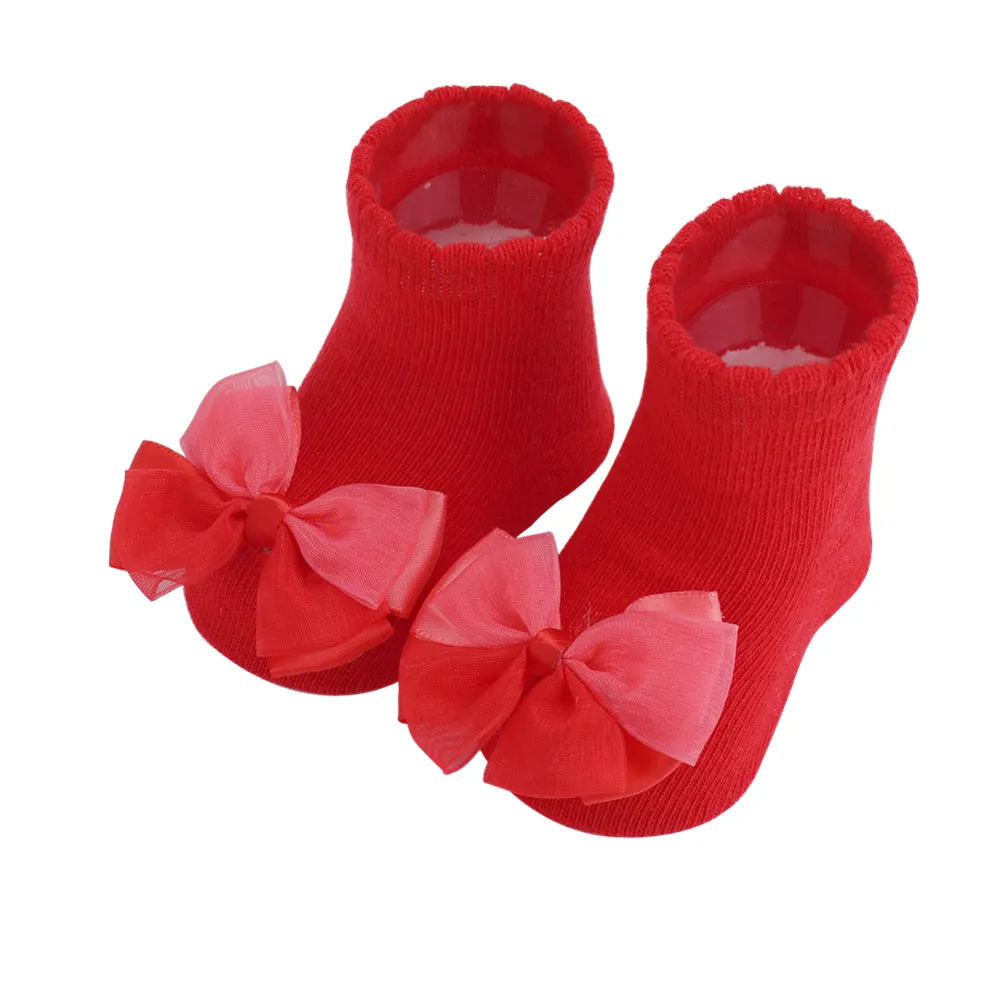 2-pack Baby Bowknot Decor Socks