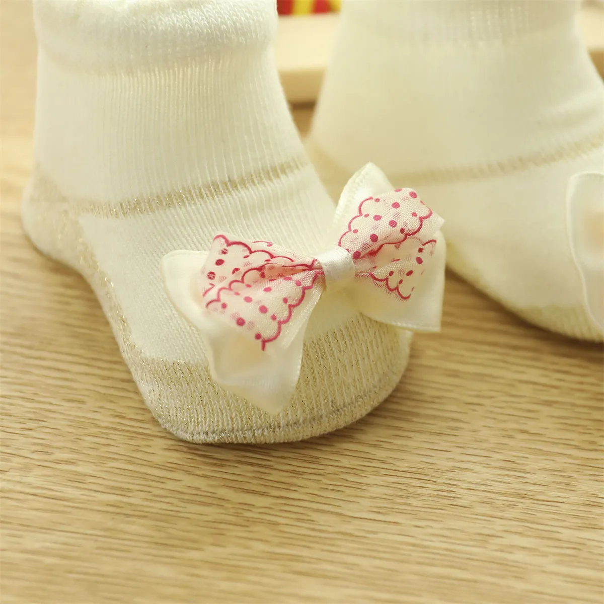 2-pack Baby Bowknot Decor Socks
