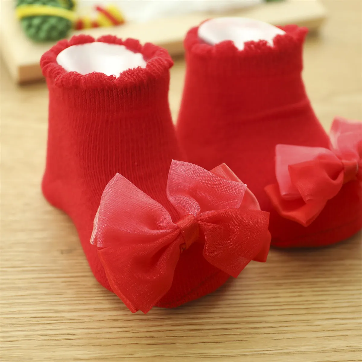 2-pack Baby Bowknot Decor Socks