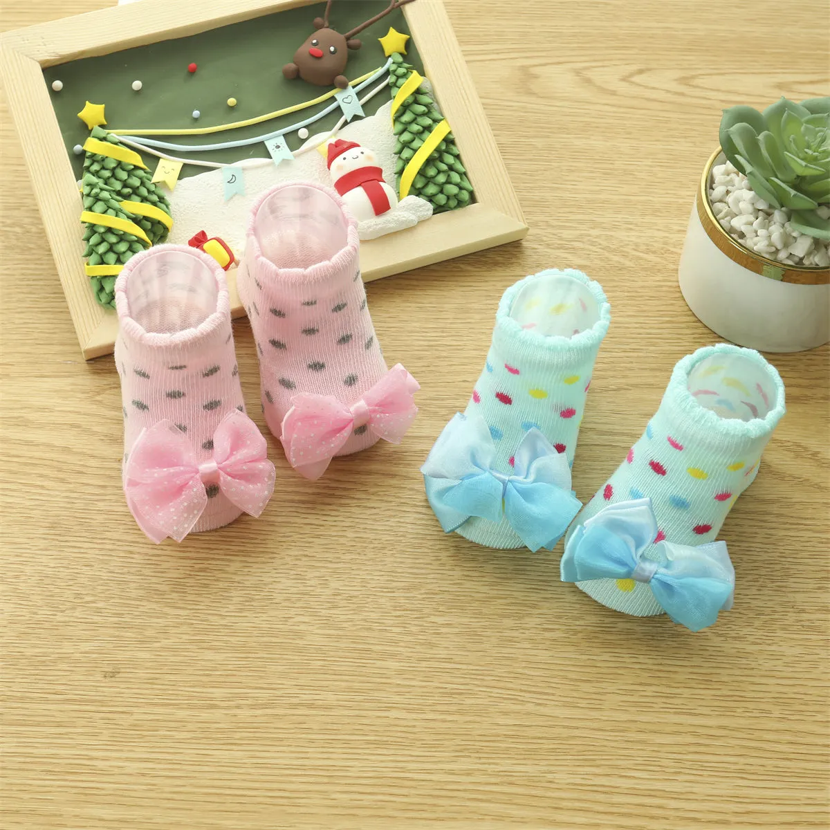 2-pack Baby Bowknot Decor Socks