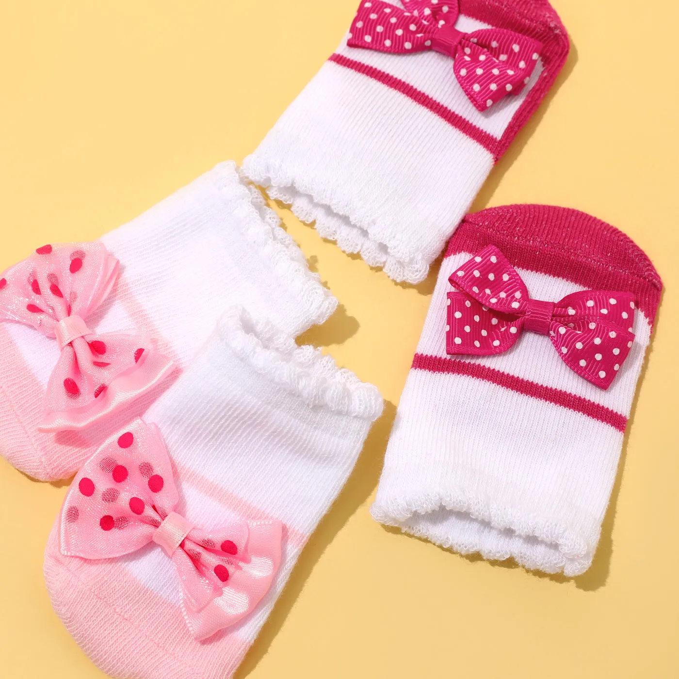 2-pack Baby Bowknot Decor Socks