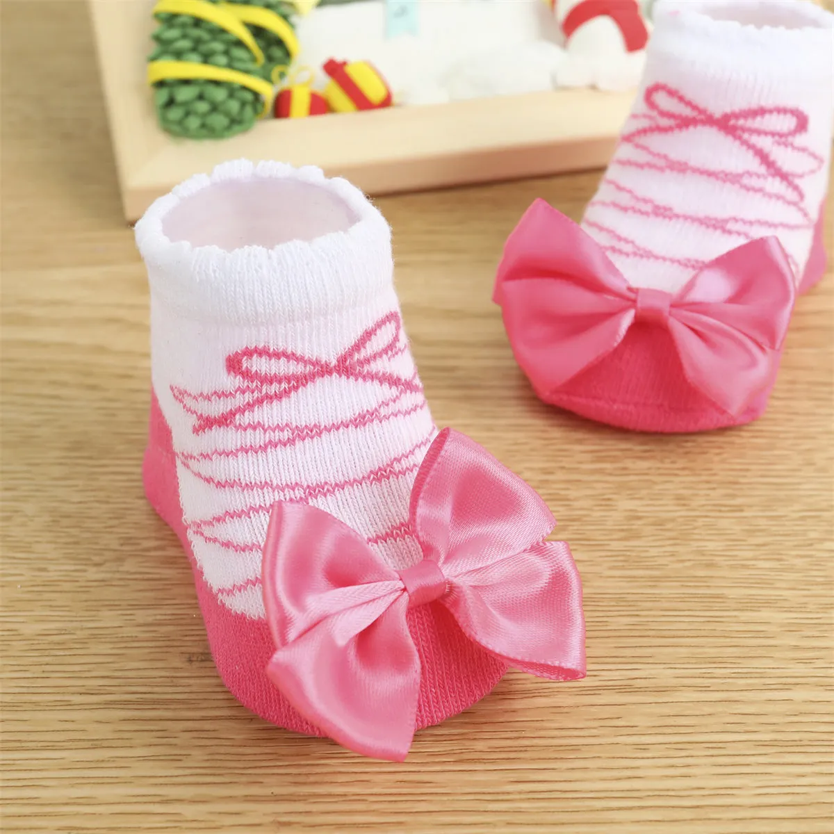2-pack Baby Bowknot Decor Socks