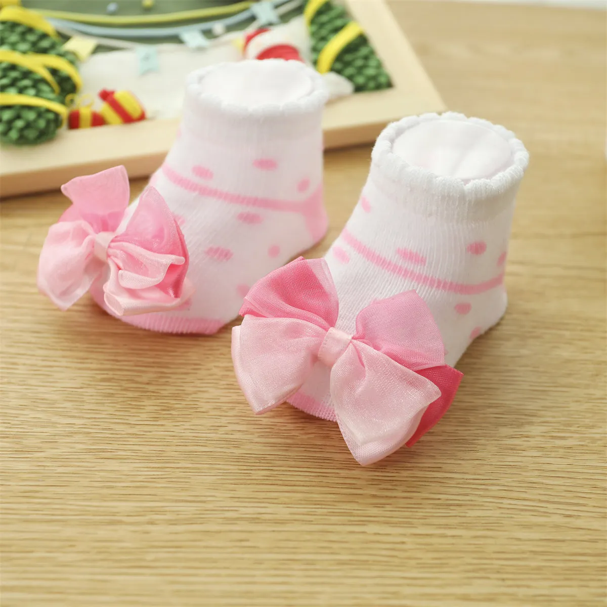 2-pack Baby Bowknot Decor Socks