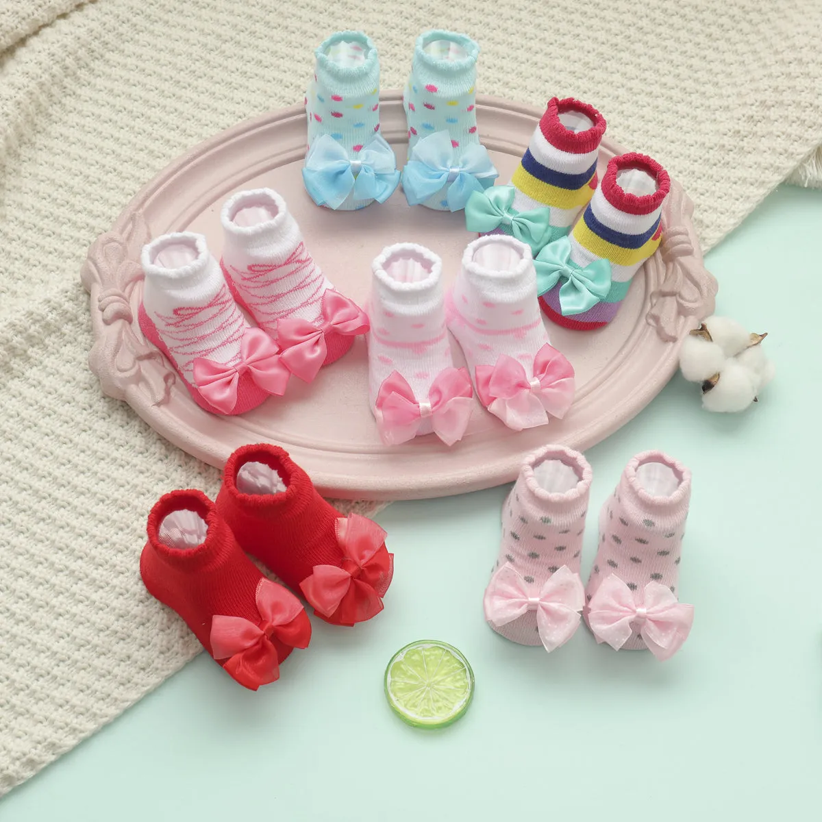 2-pack Baby Bowknot Decor Socks