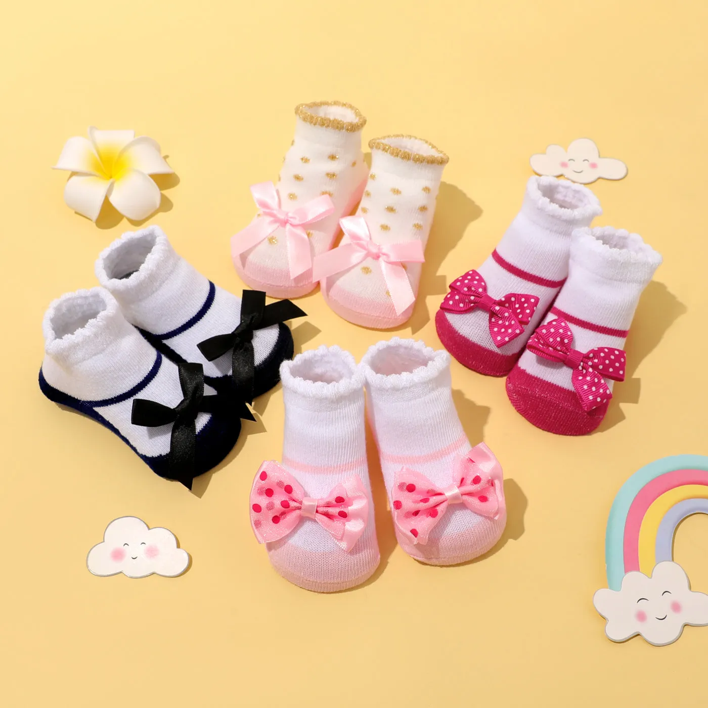 2-pack Baby Bowknot Decor Socks