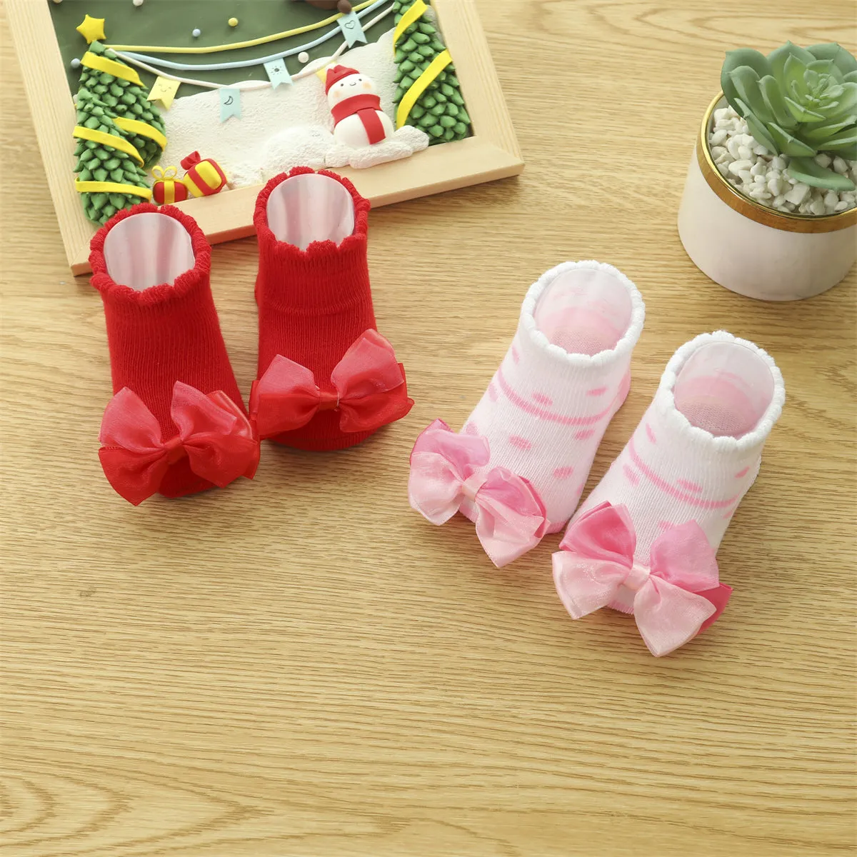 2-pack Baby Bowknot Decor Socks