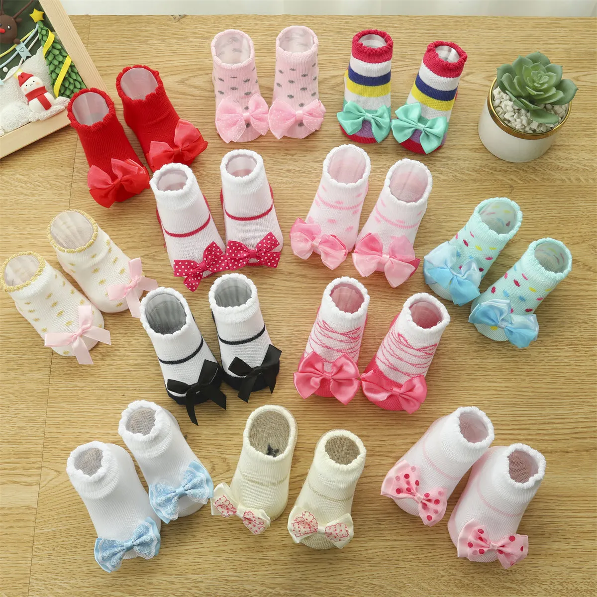 2-pack Baby Bowknot Decor Socks