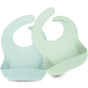 2-Pack Prep Silicone Bibs (Pastel Sky)