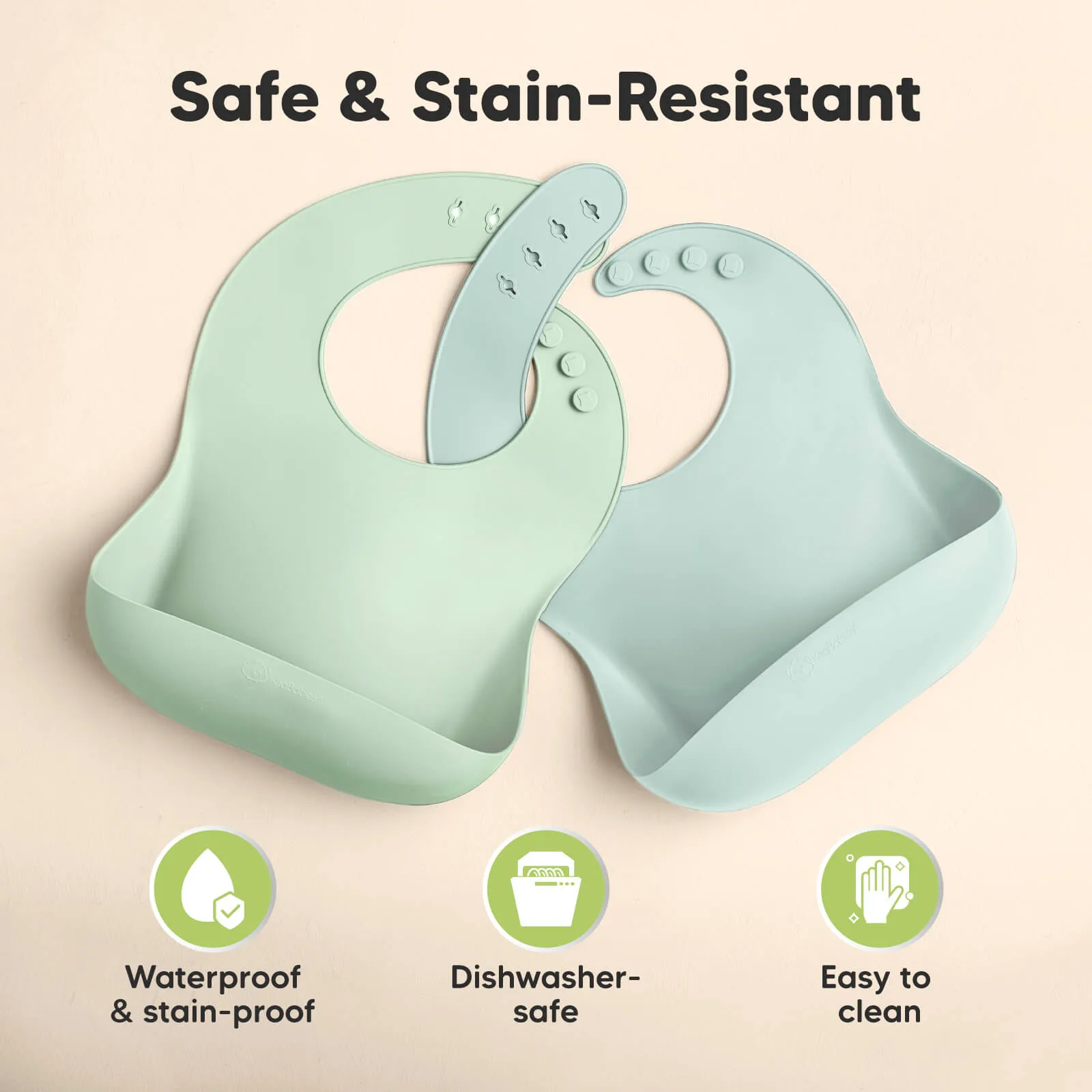 2-Pack Prep Silicone Bibs (Pastel Sky)
