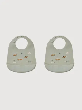 2-Pack Tilda Bib Vehicles In Silicone | Liewood