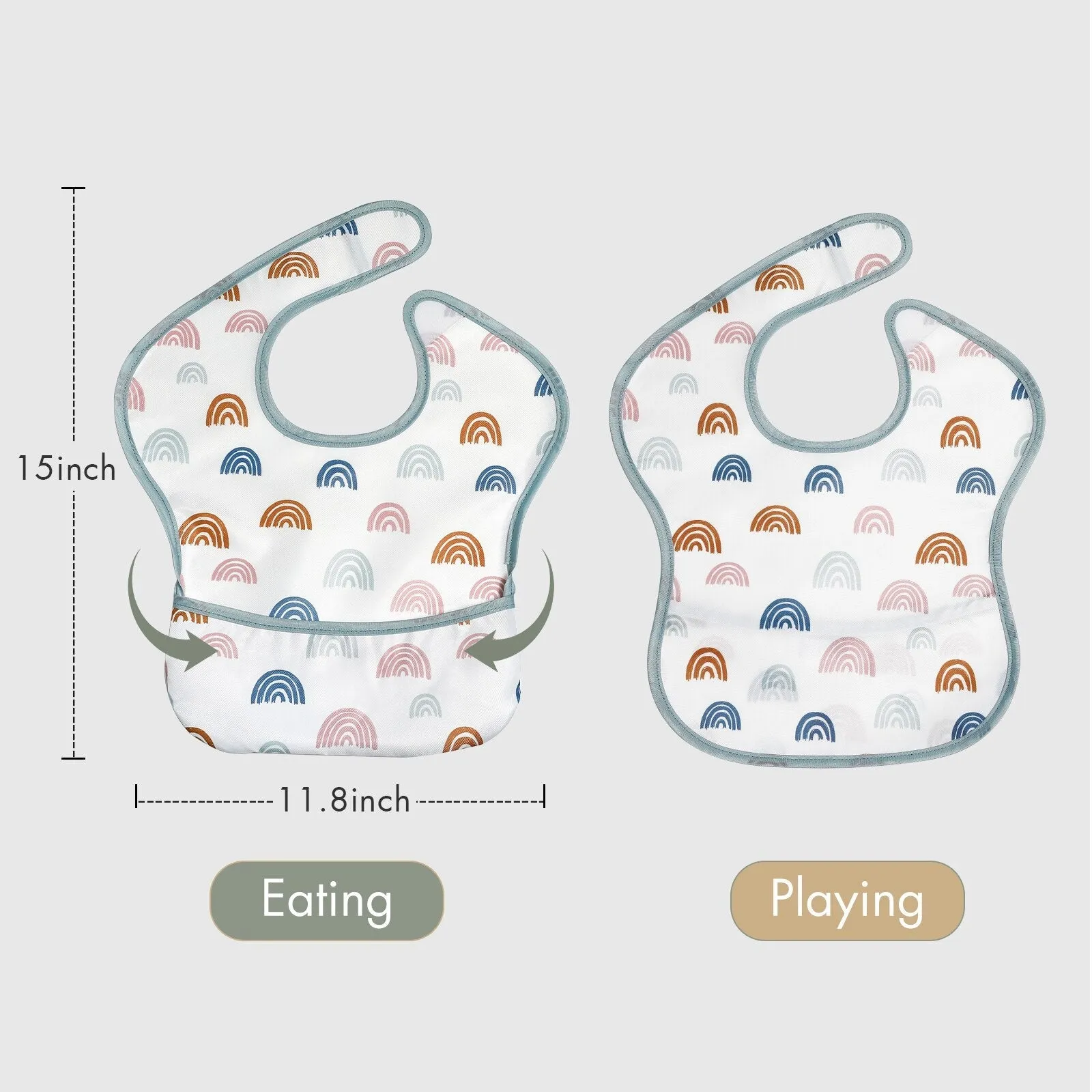 2Pcs Waterproof Cartoon Bibs/Feeding Bibs for Baby