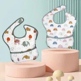 2Pcs Waterproof Cartoon Bibs/Feeding Bibs for Baby