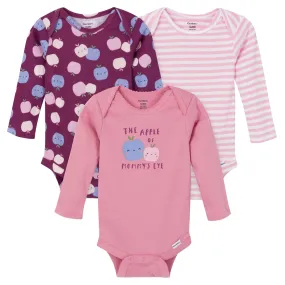 3-Pack Baby Girls Apple Of Mommy's Eye Onesies® Bodysuits