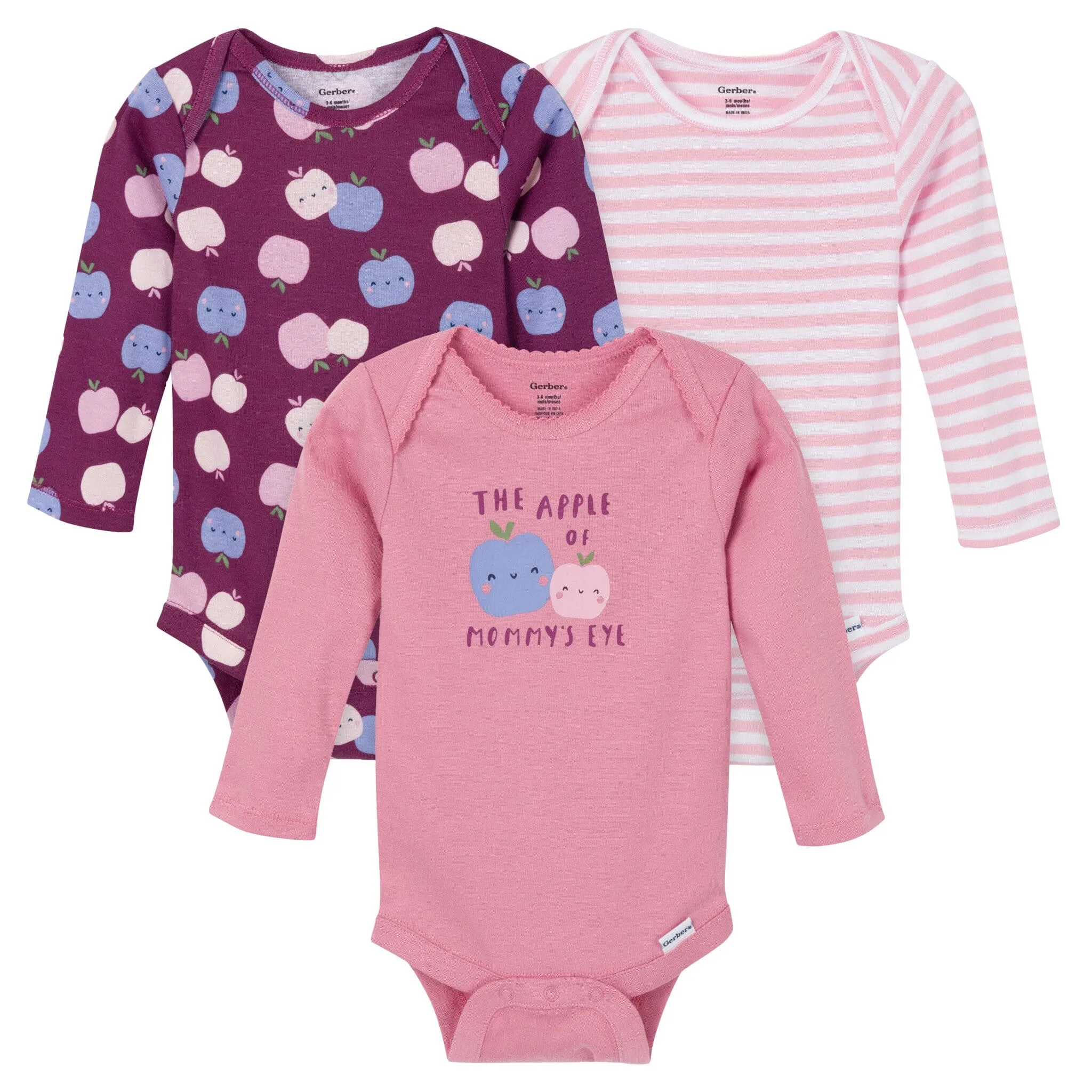 3-Pack Baby Girls Apple Of Mommy's Eye Onesies® Bodysuits