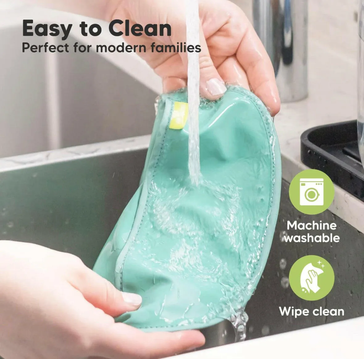 3-Pack Waterproof Baby Bibs for Eating - Lightweight Toddler Bibs