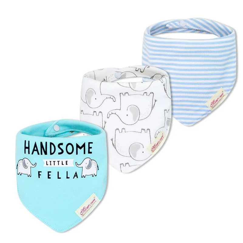 3PCS Baby Cotton double-layer thick waterproof Bibs Baby Accessories Wholesale