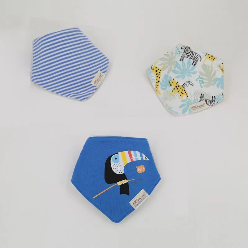 3PCS Baby Cotton double-layer thick waterproof Bibs Baby Accessories Wholesale