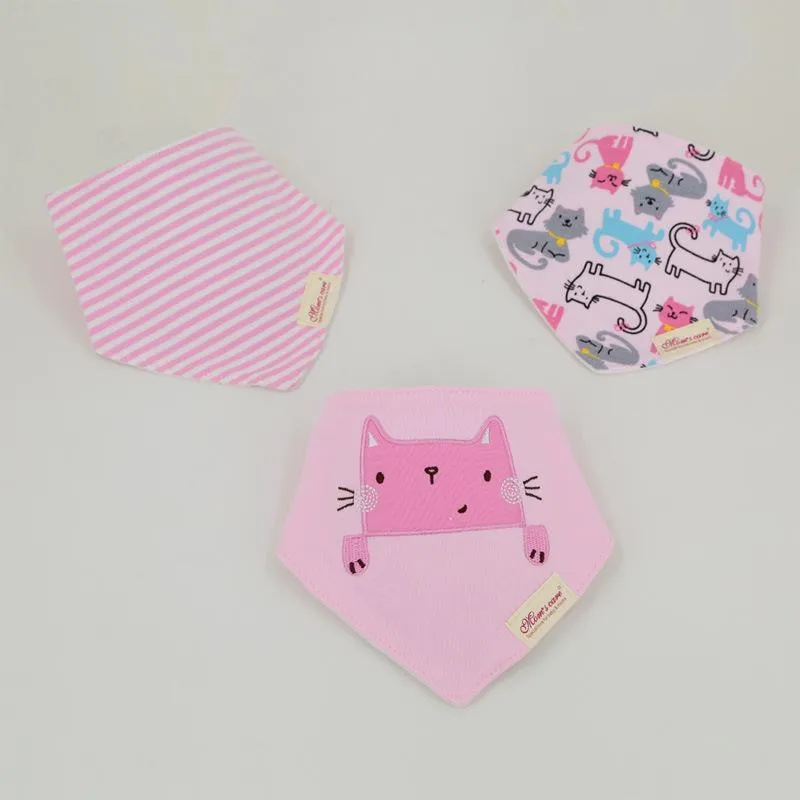 3PCS Baby Cotton double-layer thick waterproof Bibs Baby Accessories Wholesale