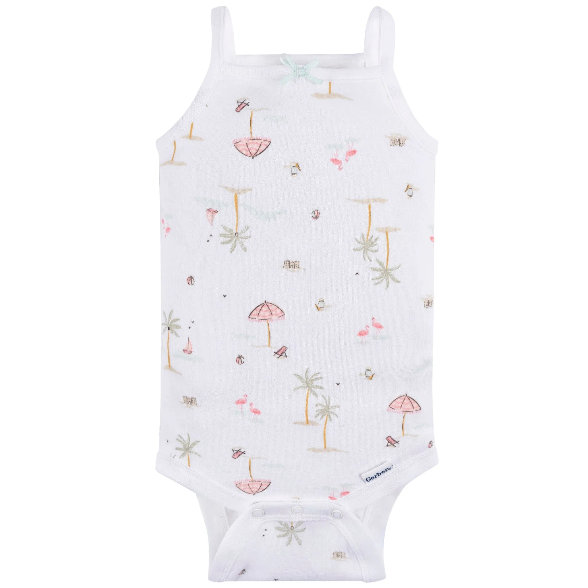 4-Pack Baby Girls Pink Flamingo Sleeveless Onesies® Bodysuits
