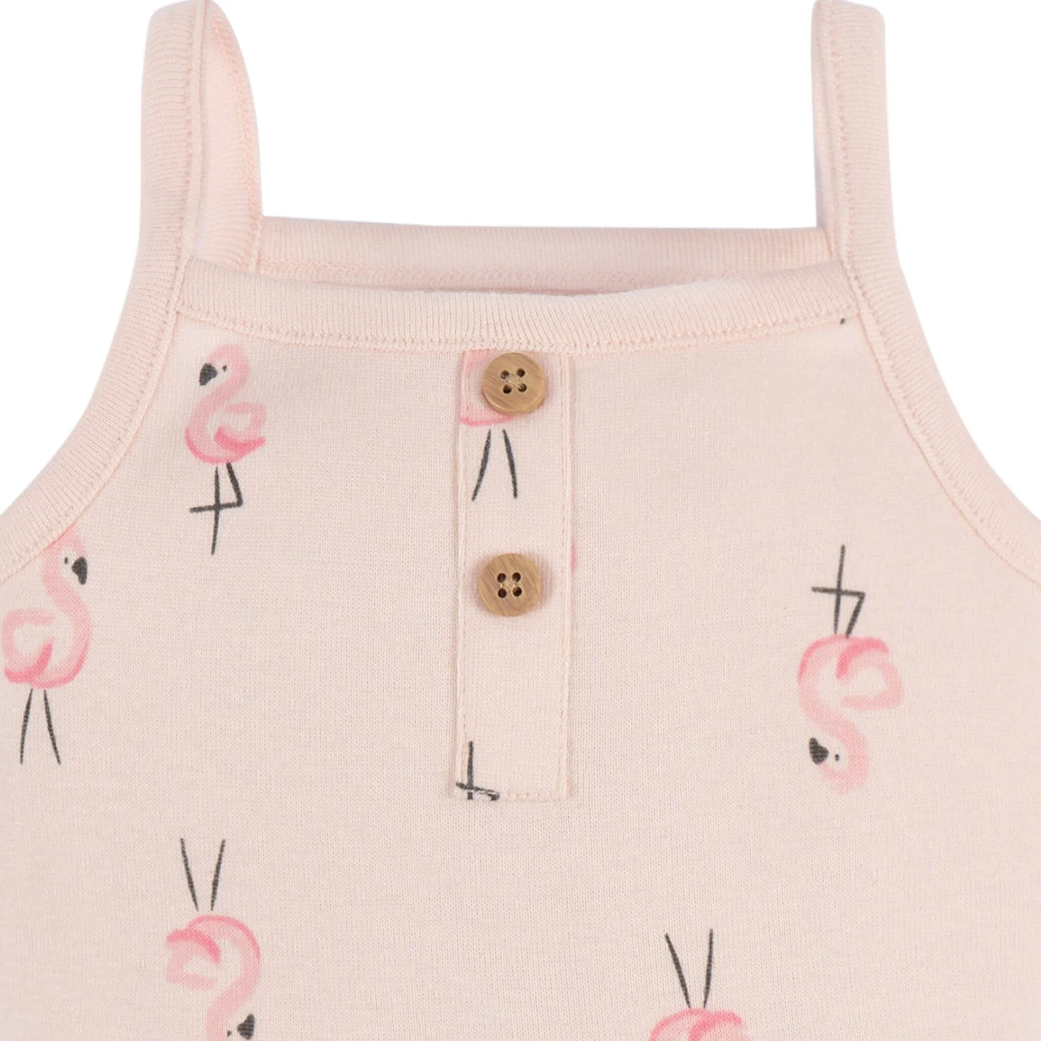 4-Pack Baby Girls Pink Flamingo Sleeveless Onesies® Bodysuits