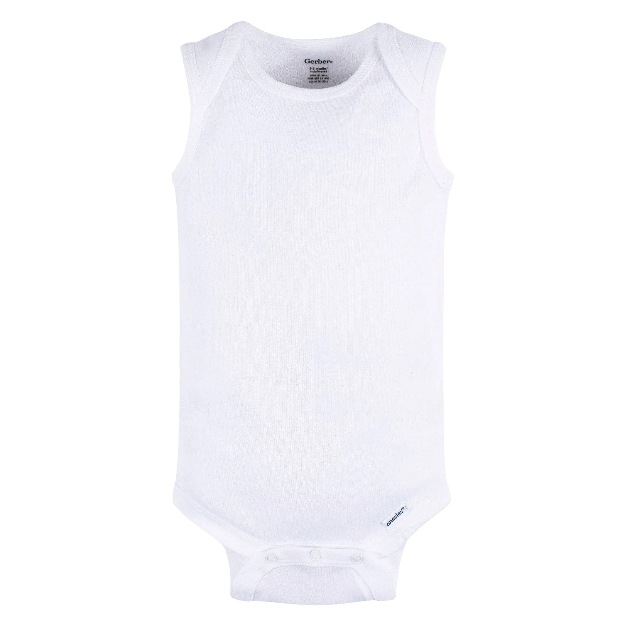 5- Baby Neutral White Sleeveless Onesies® Bodysuits