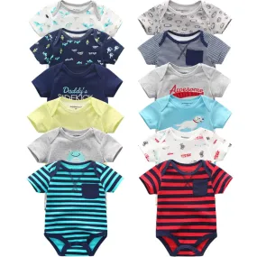 6Pcs/Lot Baby Short Sleeve Overalls Jumpsuit
