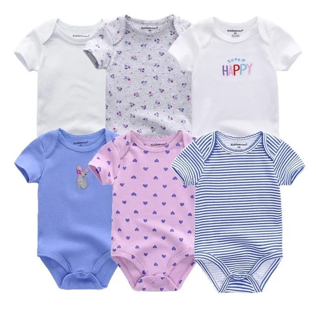 6Pcs/Lot Baby Short Sleeve Overalls Jumpsuit