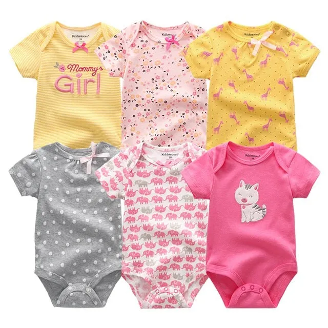 6Pcs/Lot Baby Short Sleeve Overalls Jumpsuit