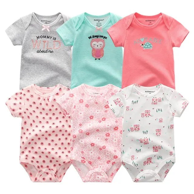 6Pcs/Lot Baby Short Sleeve Overalls Jumpsuit