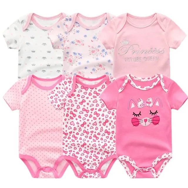 6Pcs/Lot Baby Short Sleeve Overalls Jumpsuit