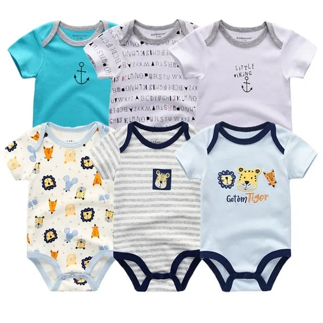 6Pcs/Lot Baby Short Sleeve Overalls Jumpsuit