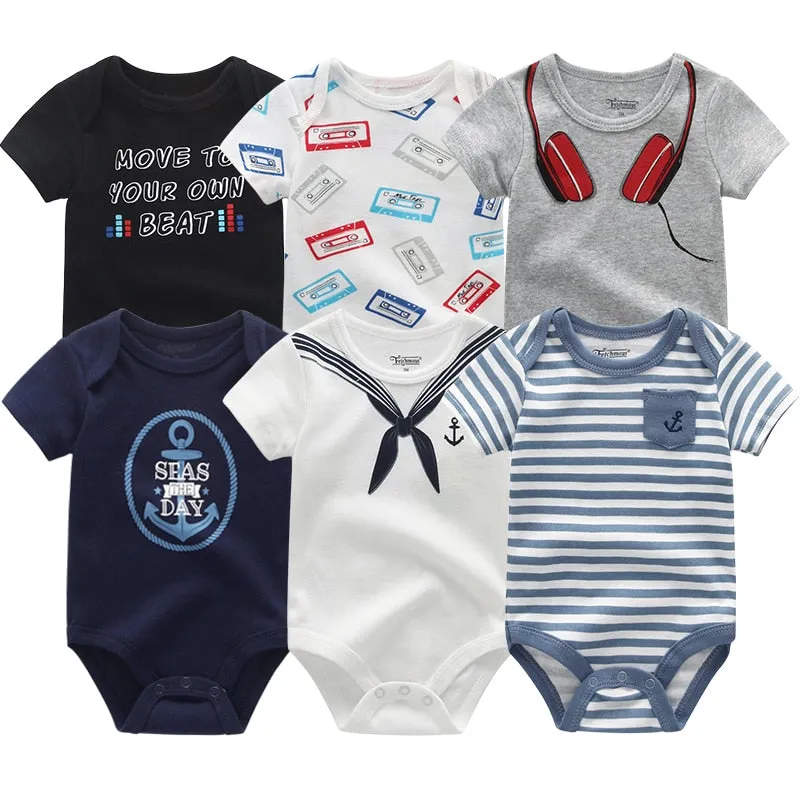 6Pcs/Lot Baby Short Sleeve Overalls Jumpsuit