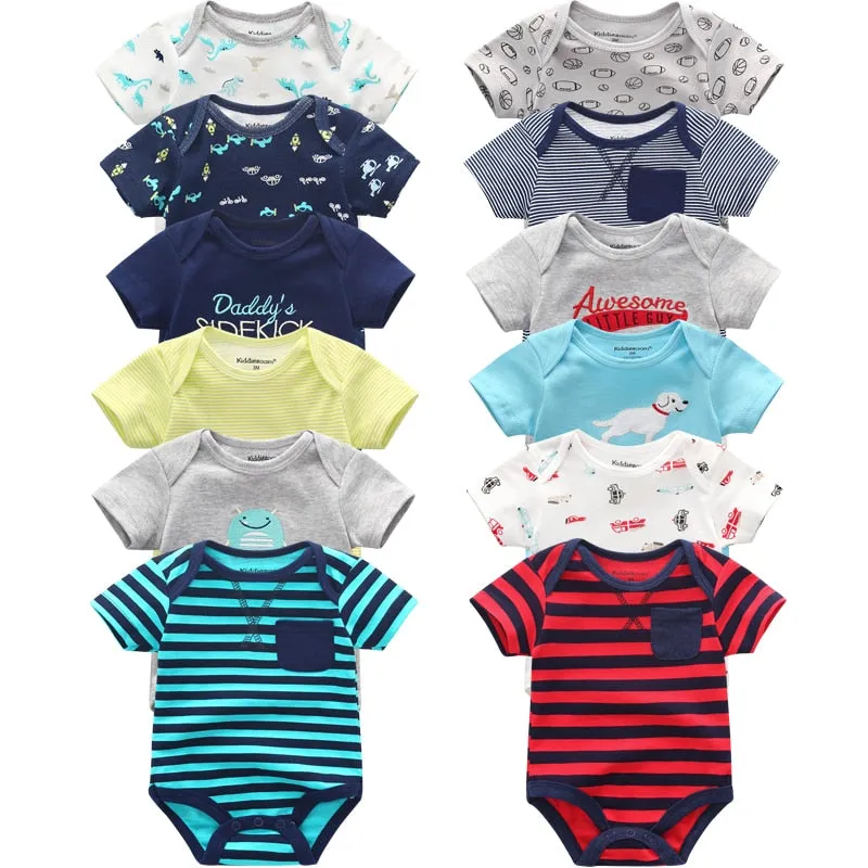 6Pcs/Lot Baby Short Sleeve Overalls Jumpsuit